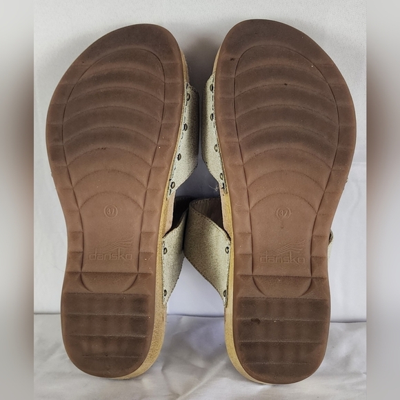 Dansko Manda Slide Wooden Slip on Clogs in Oyster 7 - Picture 12 of 16